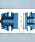 Heavy Duty 150mm Precision Milling Machine Vise With Two Piece Limitless Design For Milling Drilling And CNC Applications showing dimensions and sturdy build.