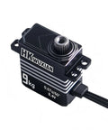 Tough As Nails 9KG Micro Digital Servo Motor With All Metal Gears And Hollow Coreless Mechanics For RC Cars Planes And Helicopters Delivering High Precision And Sick Torque Black, showcasing top view with connector.