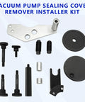 Amazon vacuum pump sealing cover remover installer kit for BMW N53/N54/N55; metal mounting plate, two black discs, bolts and tools.