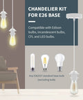 Top Tier Industrial Mini Pendant Light Kit With Kickass Retro Vibe And Heavy Duty Build Plus Standard E26 Socket For Modern Homes Kitchens And Warehouse Lofts In White showing pendant light with compatibility details.