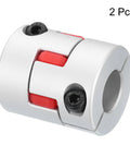 Beefy 2 Pack D30 L35 10mm To 14mm Flexible Plum Shaft Coupling Aluminum Motor Connector For 3D Printer CNC Machine And Servo Stepper Motors Silver Tone And Red