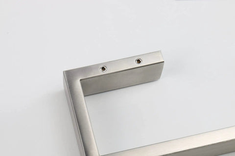 Detail of the Square Base Wall Mounted Towel Rack, Heavy Duty 20 Inch Towel Bar in Brushed Nickel, SUS304 Stainless Steel, Seamless Concealed Mount