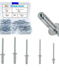 Aluminum Blind Rivet Assortment Kit With Eight Sizes For Metal DIY Projects Auto Outdoor Gear And Home Upgrades in organizer