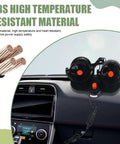Dual fan setup in car dashboard showcasing ABS high temperature resistant material for safe power supply.