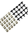 BMW Undertray Fastener Kit With 40 Pcs Hex Head Tapping Bolts And U Nut Clips For Splash Shield Replacement Heavy Duty Compatible With 1 Series Through 7 Series X1 X3 X5 X6 Z3 Z4 And Mini, black bolts and metal clips