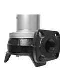Rock Solid Stainless Steel Sewage Pump For Basement Drainage And Pool Water Transfer compact motor with black base and pipe connection.