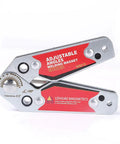 Side view of silver welding magnet clamp with red LISHUAI MAGNETICS label; adjustable 20°–200°.