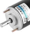 Close-up view of a Heavy Duty 12 Volt Dc Brushed Motor With Smooth Quiet Operation And Gobs Of High Torque for precision use.