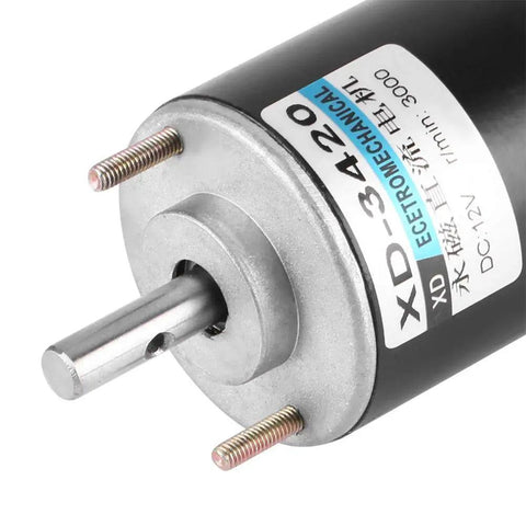 Close-up view of a Heavy Duty 12 Volt Dc Brushed Motor With Smooth Quiet Operation And Gobs Of High Torque for precision use.