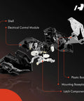 Exploded view of Front Left Door Lock Actuator Driver Side For Toyota Tundra RAV4 Camry 4Runner Sequoia Lexus RX350 RX450h GS350 LS460 Scion