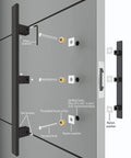 Diagram of 60 Inch Long Modern Matte Black Stainless Steel Door Handles And Front Door Pulls for installation on doors.
