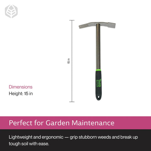 Terra Garden Weeder Hand Tool With Dual Heads For Precision Weeding Rust Resistant Steel Build Comfortable Grip Lightweight 15 inch