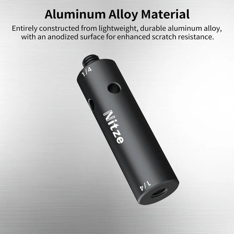 Rugged 15mm Rod Extension Kit With One Two And Three Inch Sections Featuring 1/4 Male To Female Threads Crafted From Premium Aluminum Alloy For Camera Tripods And Video Rigs Delivers Badass Stability And No Sweat Assembly Every Single Time, showcasing a close-up of lightweight aluminum alloy material.