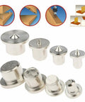 Pro Grade Dowel And Tenon Center Points Set 8 Solid Steel Drill Bit Markers With External Marking Pins for woodworking