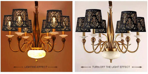 Crystal Chandelier Shade Set Clip On Mini Lamp Shade Black Textured Cloth With Flame Retardant PVC Lining Modern Laser Engraved Design