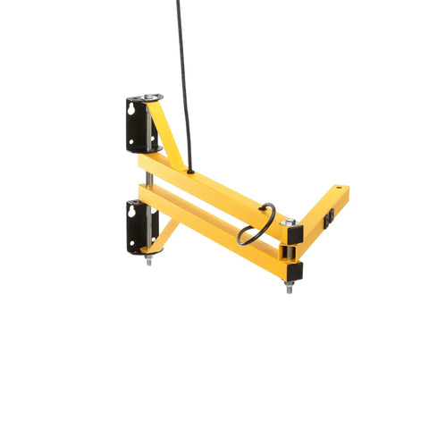 40 Inch Loading Dock Arm With Dual Square One And A Half Inch Steel Tubing, 120 Volt Power, Safety Yellow, Mounting Plate View