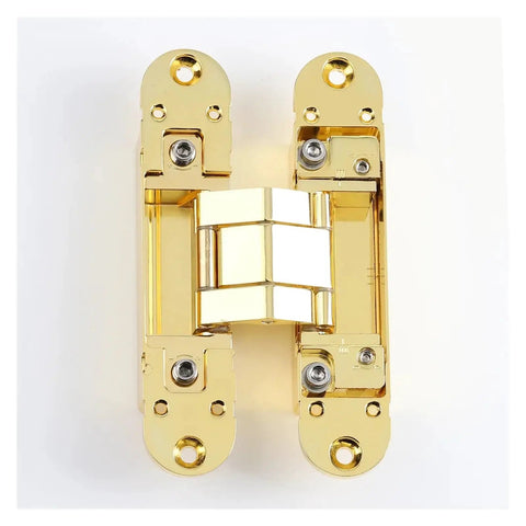 Gold 180 Degree 3D Adjustable Concealed Invisible Door Hinge For Hidden Install No Brainer Mount Durable Stainless Steel Swing Hinge