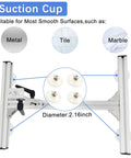 Front view of suction cup stand kit with aluminum alloy rails and four 2.16-inch cups.