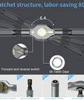Diagram of 24-In-1 Magnetic Screwdriver Set with Detachable Ratchet Handle showing ratchet structure and features