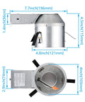 Side and top view of Pack Of 8 Four Inch Shallow Remodel Recessed Lighting Housing Ic Rated Airtight Cans Compatible With Fifteen Watt Leds