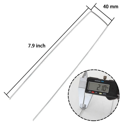 200 Pack 8 Inch Landscape Staples Heavy Duty 11 Gauge Galvanized Steel Garden Stakes U Shaped Pins For Securing Irrigation Tubing Weed Barriers