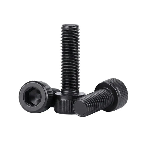 Three Hardcore M4 X 20mm Fully Machine Thread Hex Socket Head Cap Screws Bolts 304 Stainless Steel Black Oxide.