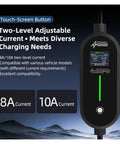 Top Shelf Heavy Duty Portable Ev Charger With Five Meter Cable Type 2 Iec 62196 Connector One Phase 16a And 32a Wallbox Plug For Electric Cars Easy All Night Charging Multi Layer Insulated Copper Wiring touch-screen button with adjustable current settings