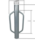 Heavy Duty 24 Inch Post Driver Rammer For Installing Fence Posts Up To 2.5 Inches With Ergonomic Closed Handles, front view