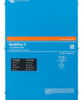 MultiPlus-II Pure Sine Wave Inverter Charger for 12-Volt Systems, 3000VA 120V Output, front view of blue unit