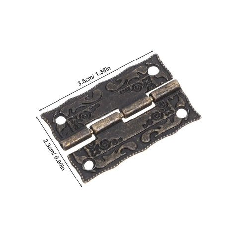 Vintage Iron Jewelry Box Hinges With Screws Small Retro Decorative Cabinet Door Hinges For Wooden Craft Boxes Smooth Opening Hardware