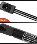 Close-up of mounting ends and caution label on Front Hood Lift Supports For Ford F-150 1995-2004 F-250 1995-2004 Expedition 1997-2006 And Heritage 2004 2-Piece Set Left And Right Not For Super Duty Easy Install Shock Struts.