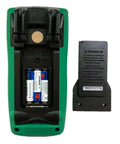 Back view of Pro Grade Digital Multimeter Auto Range And Manual Range 4000 Counts showing battery compartment and cover removed.