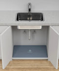 Silicone 28x22 Inch Under Sink Tray, Waterproof Flexible Cabinet Liner for Kitchen Bathroom and Laundry in open cabinet