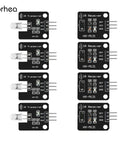 4 Piece 38KHz IR Transmitter And Receiver Sensor Modules Kit showing 4 transmitter and 4 receiver modules for DIY remote control projects.