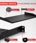 2 Piece 1U Vented Server Rack Shelf With Cantilever And Wall Mount For Universal Cabinet Installations, Durable Black Rack Tray
