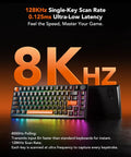 Big Time Wired Mechanical Gaming Keyboard With Hall Effect Magnetic Switches And Fully Adjustable Actuation, glowing RGB keys and compact design.