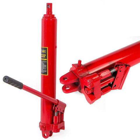 Beefed Up 8 Ton Long Hydraulic Ram With Clevis Base Jack Hoist Manual Double Cherry Picker Pump For Garage And Shop Cranes Engine Hoists And More Heavy Duty Lift Tool