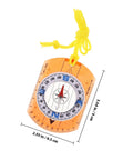 Orange Portable Hiking Map Compass With High Precision For Camping And Backpacking, Luminous Pointer For Night Navigation, Safe Lanyard Included