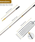 Telescopic Fish Gaff With 5 Tooth Harpoon Replaceable Stainless Steel Fork 5Ft Extendable Rod with dimensions and details