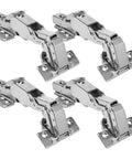 4 Piece 180 Degree Concealed Hydraulic Cabinet Hinges With Adjustable Mounting Soft Close Heavy Duty Cold Rolled Steel Silver Finish