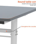 Round corner detail of No Fuss Manual Crank Standing Desk That Dials Height Quick For Smooth Sit To Stand Workstation.