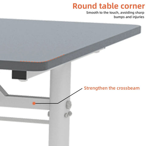 Round corner detail of No Fuss Manual Crank Standing Desk That Dials Height Quick For Smooth Sit To Stand Workstation.