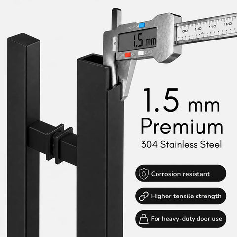Killer 48 Inch H Shape Door Pull Handle In Sleek Black Finish Built From Top Notch 304 Stainless Steel For Heavy Duty Commercial Entry Doors That Stand Up To Daily Wear With Flawless Operation