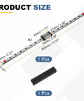 MGN12 450mm Linear Rail Guide with MGN12H Carriage Block, detailed size specifications shown