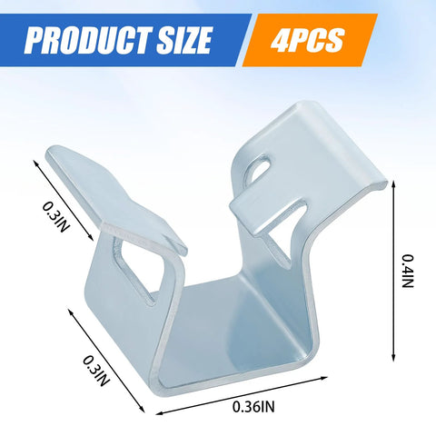 Magnet retainer clip, zinc-plated metal for Dexter brake magnets, 4-pack, front-angled view