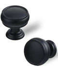 10 Pack Matte Black Cabinet Knobs 1-1/4 Inch Modern Zinc Alloy Hardware For Kitchen Cabinets, Dresser And Drawer Knobs