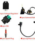 GY6 Ignition Coil Kit With CDI Relay Regulator A7TC Spark Plug For 50cc 70cc 90cc 110cc 125cc ATV Go Kart Moped Scooter components display