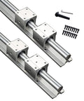 Rock Solid Linear Rails And Bearings 2200mm SBR16 2 Pack With 4 SBR16UU Carriage Blocks for DIY CNC Routers Lathes