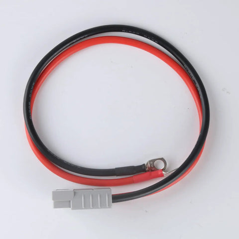 10AWG 50A Battery Cable With Quick Connectors For LiFePO4 Power, M8 Terminal, 12V DC High Current Lead Wire For Boat And RV, Durable Silver Plated Copper Terminals For Safe, Efficient Charging And Easy Hookup, red and black cable with M8 ring terminal and connector
