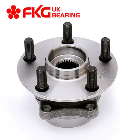 Front view of Front Wheel Bearing Hub Assembly for 2004-2009 Toyota Prius, 5 lugs, front position replacement, OE quality hub kit.